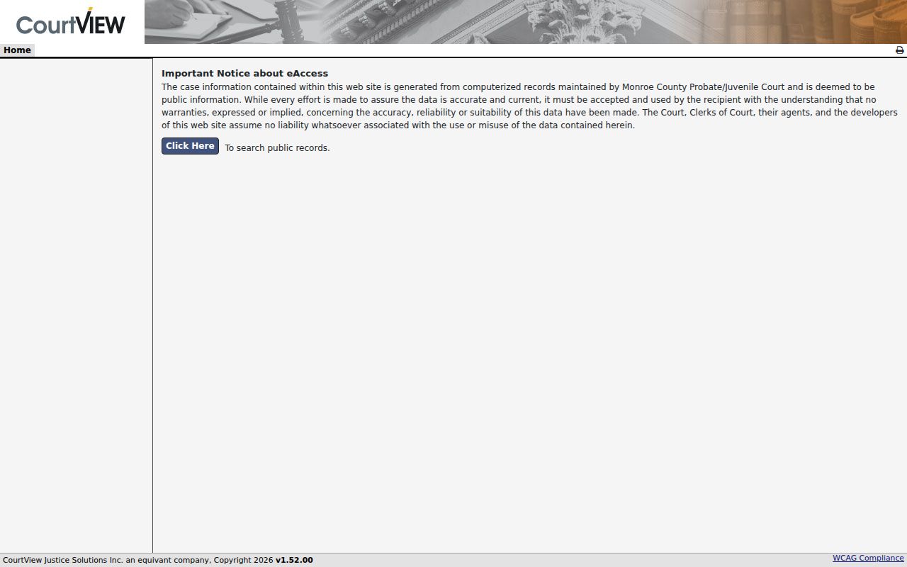Monroe County case search Probate current eServices index