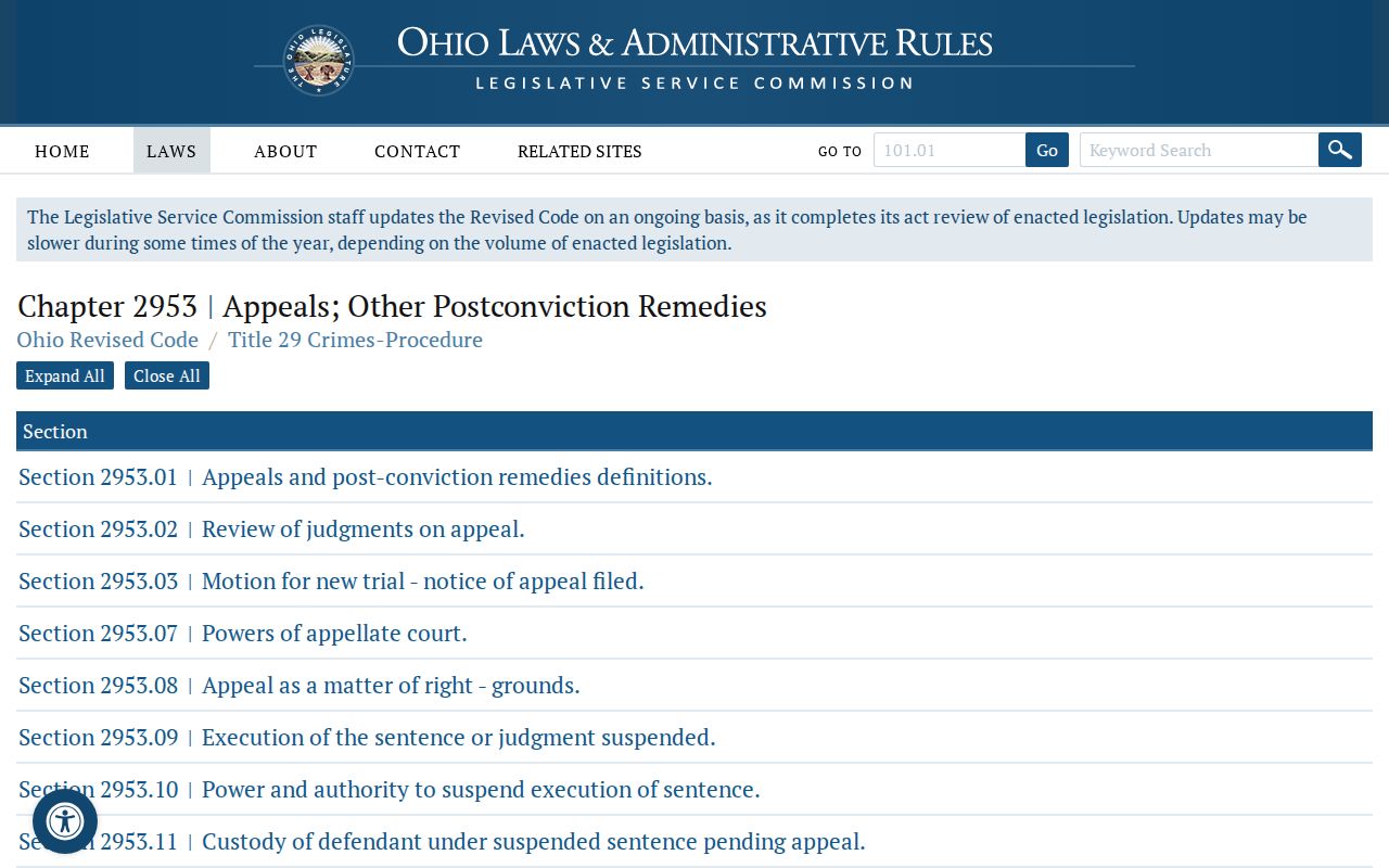 Monroe County criminal docket Ohio sealing chapter