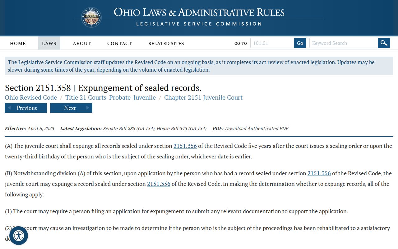 Monroe County criminal docket juvenile expungement statute