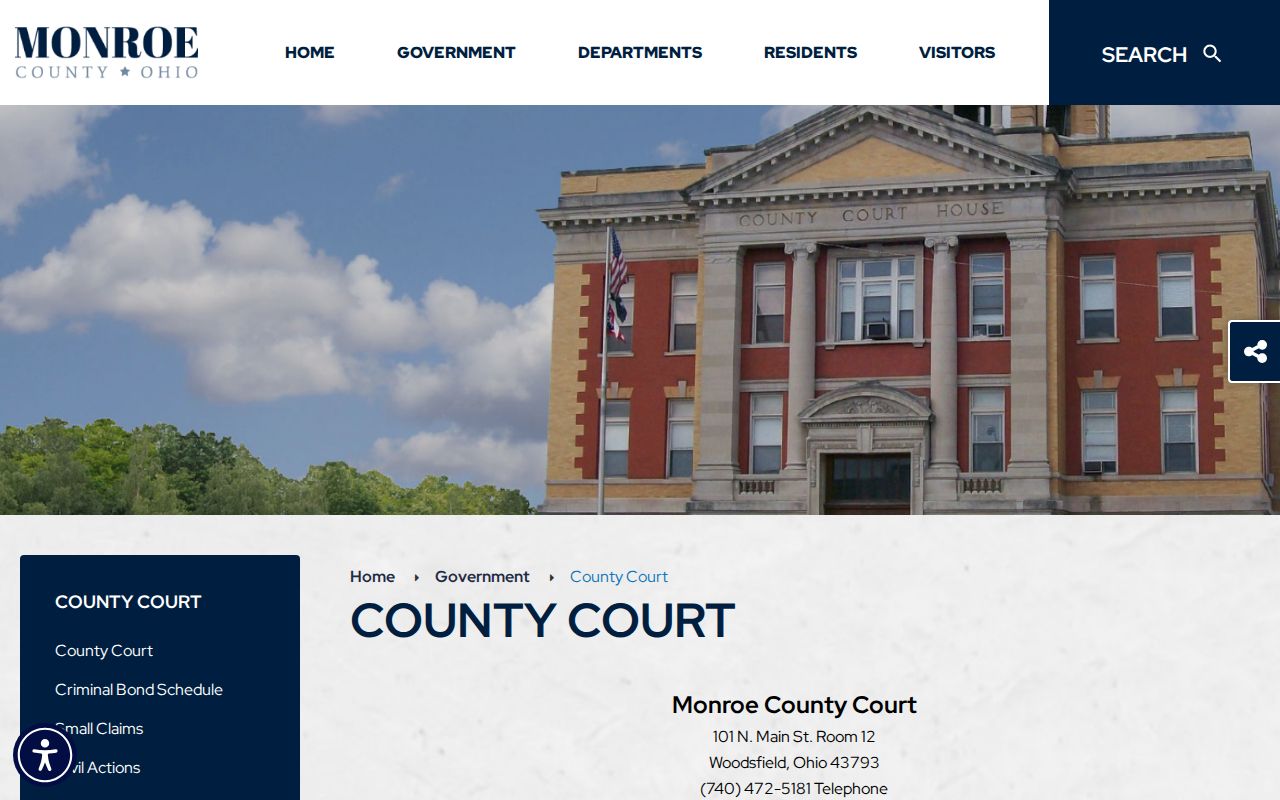 Monroe County court docket County Court official page