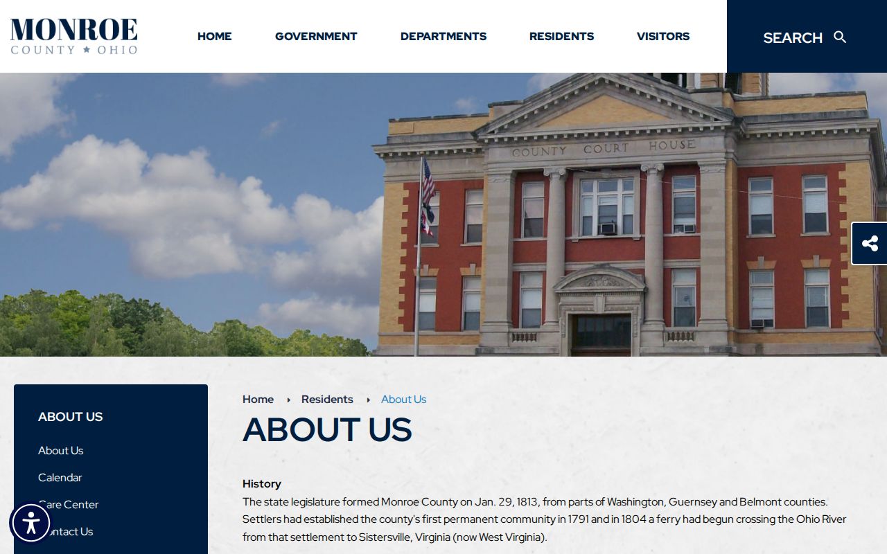 Monroe County court docket county history official page