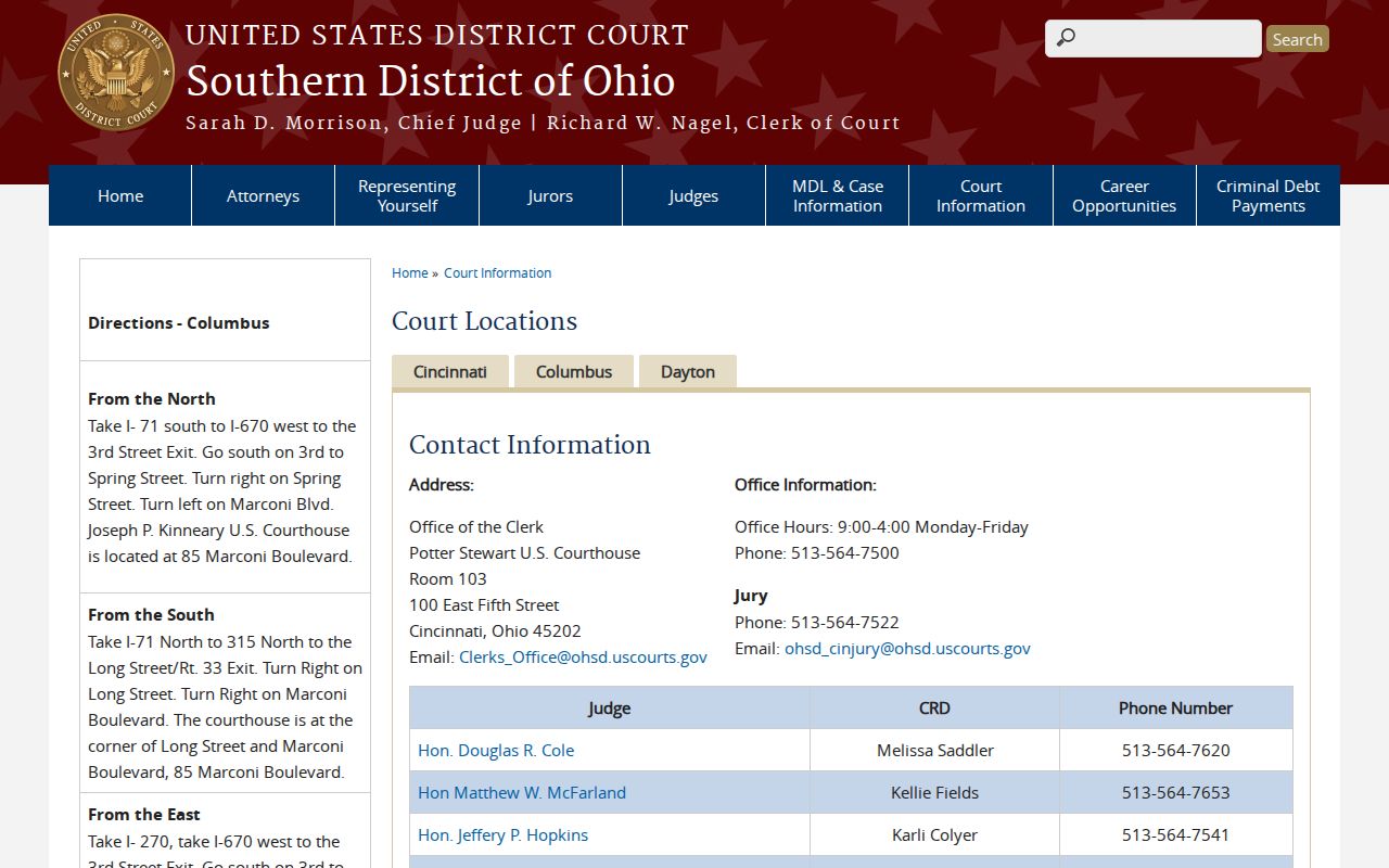 Lewisville court docket reference to Southern District federal court locations